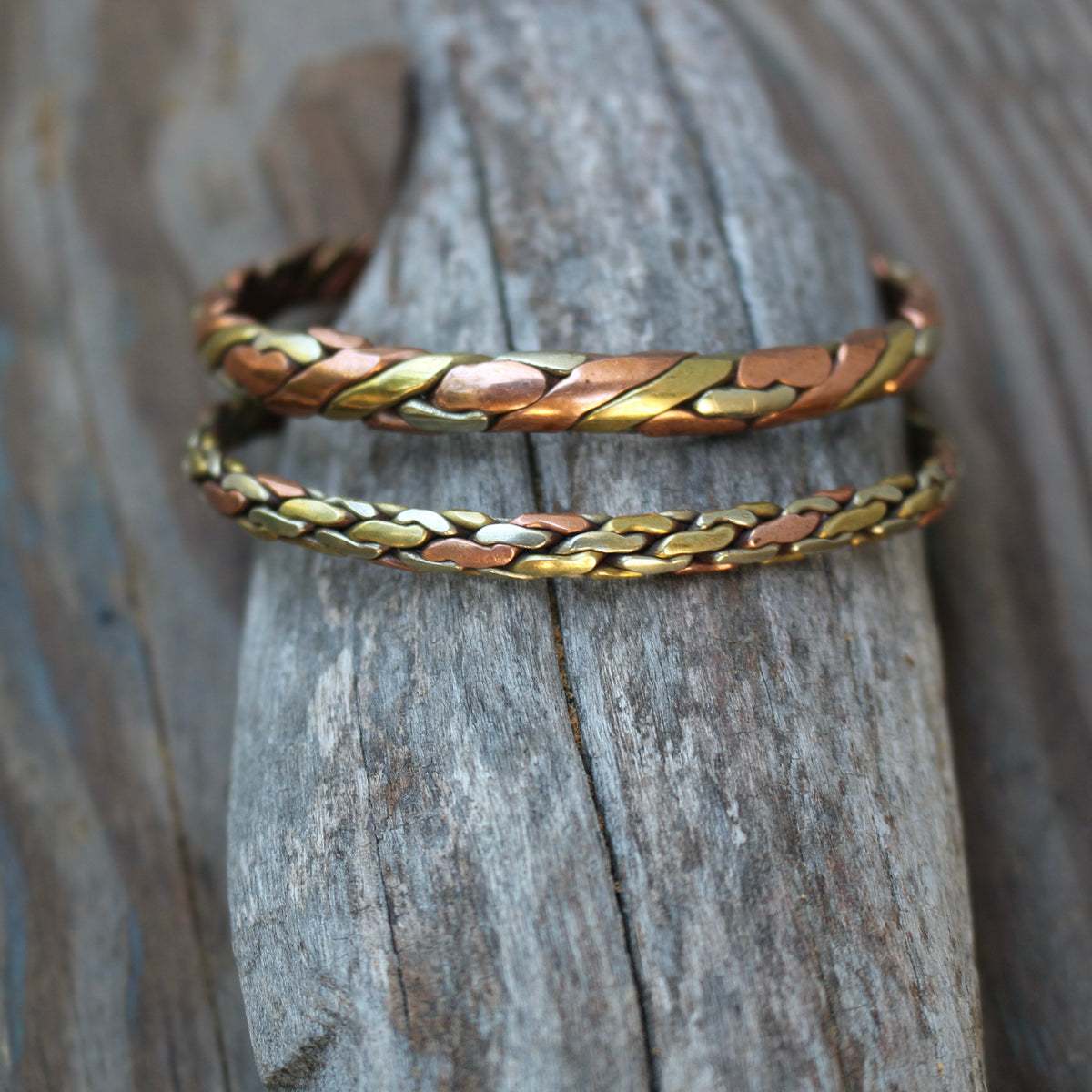 Braided Three Metal Bracelet
