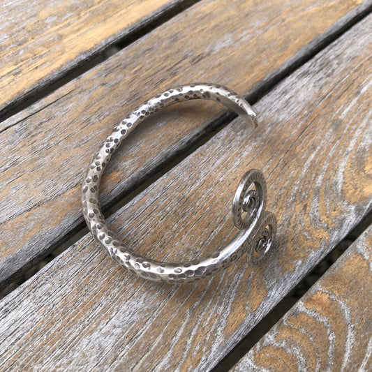 Hammered Hilltribe Silver Cuff Bracelet