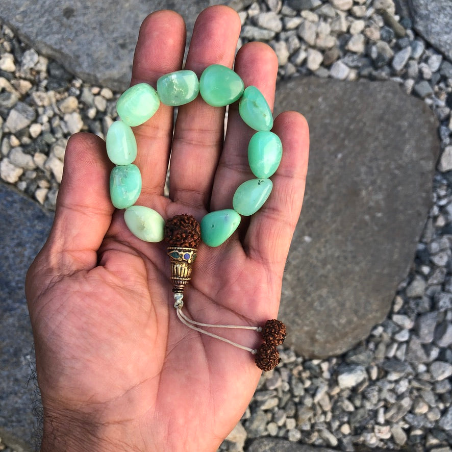 Chrysoprase Beaded Wrist Mala