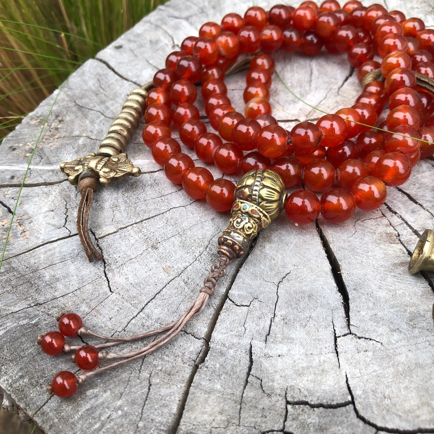 Carnelian Bead 108 Count Prayer Mala