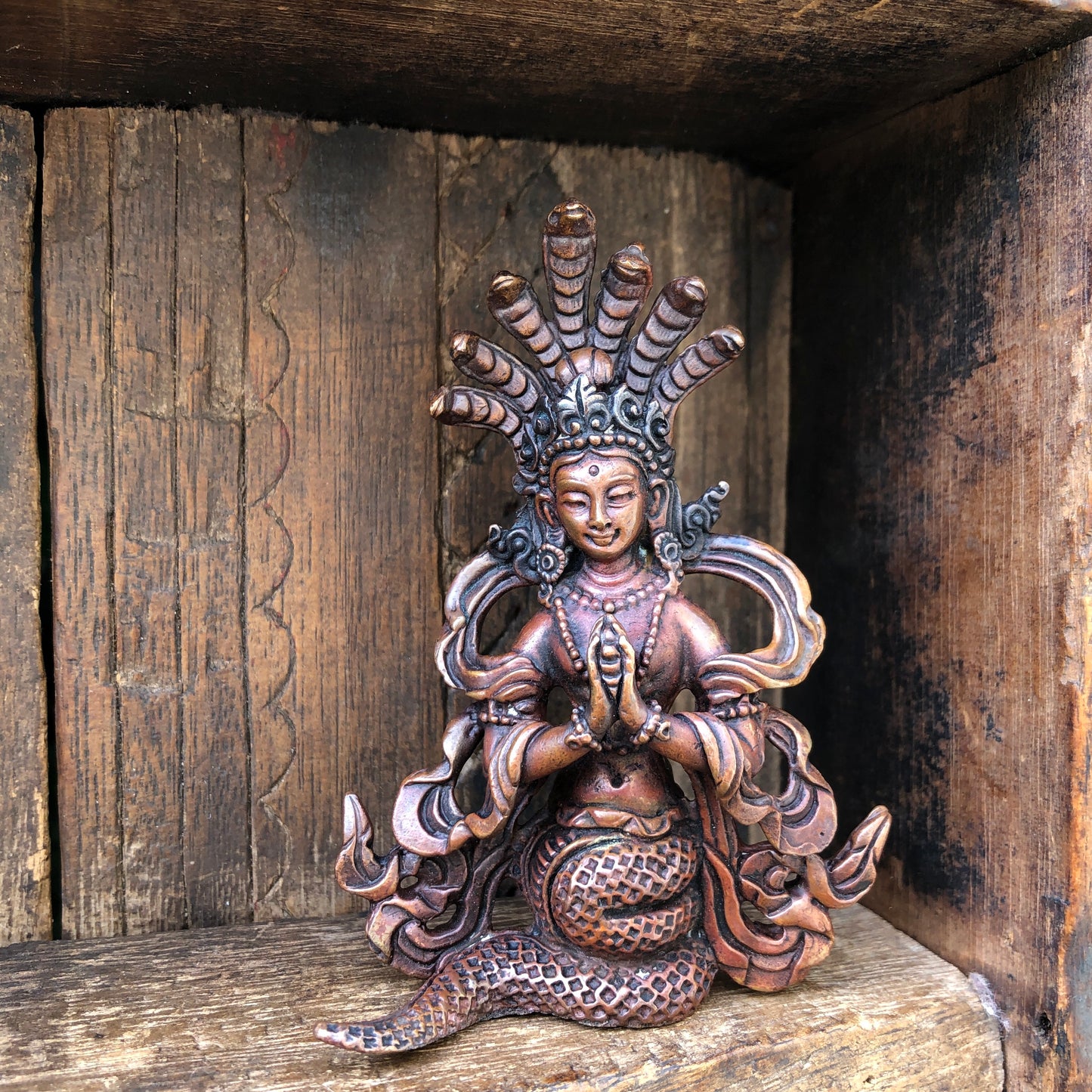 Copper Naga Kanya Figurine
