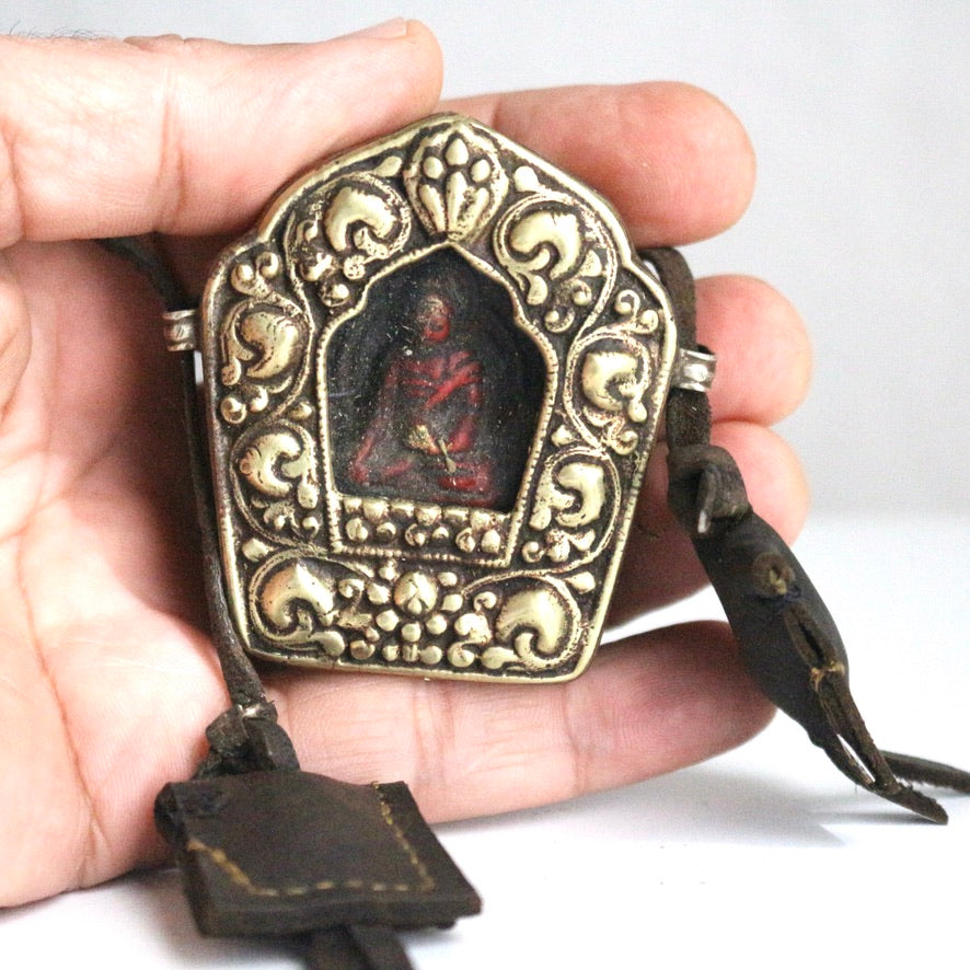 Tibetan Buddhist Ghau Portable Shrine Box