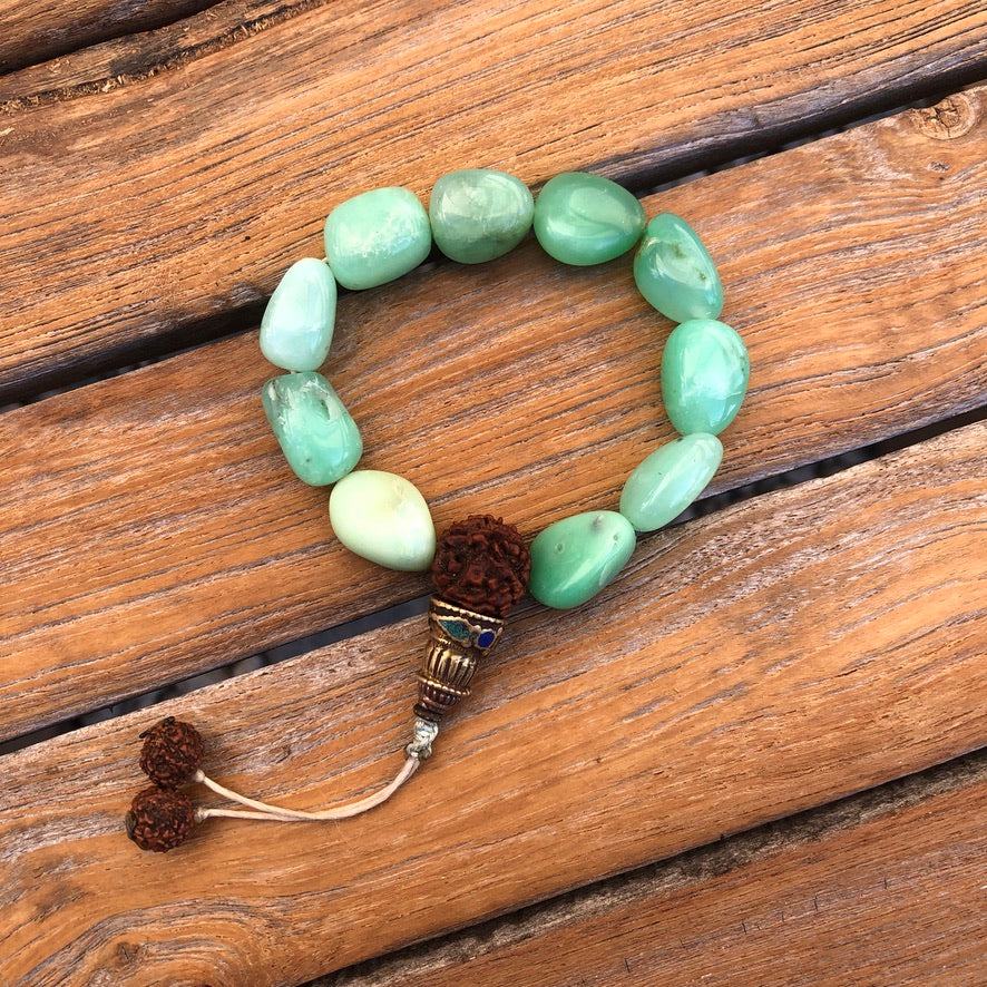 Chrysoprase Beaded Wrist Mala