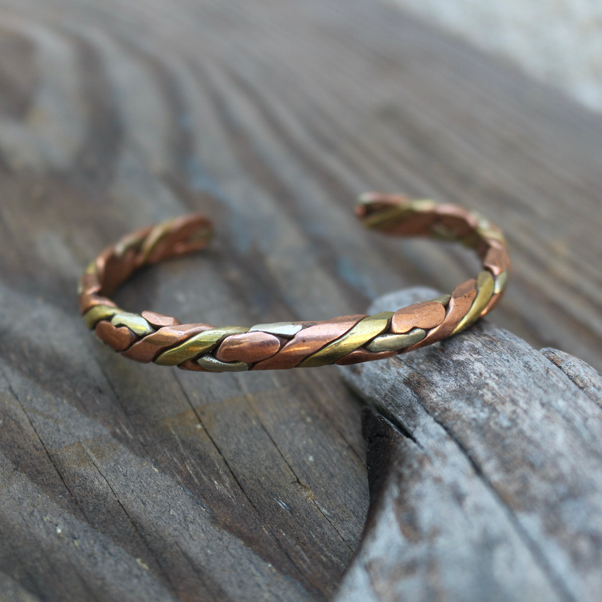 Braided Three Metal Bracelet