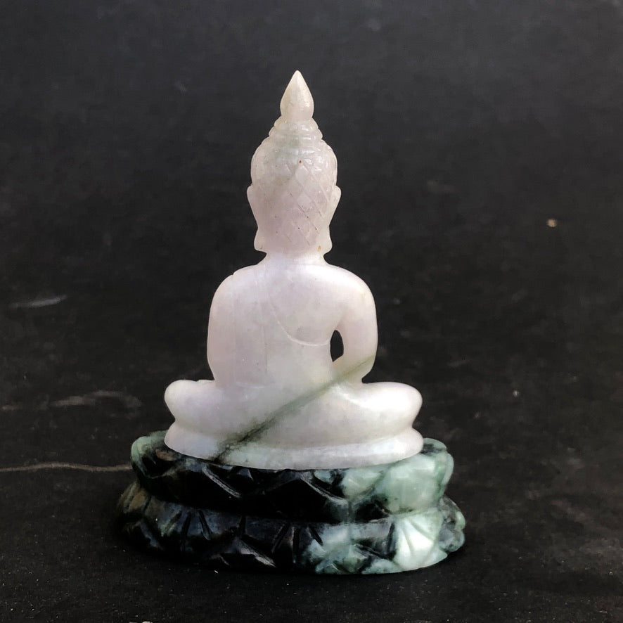 Seated Buddha Figurine In Green Jade - Trendivine
