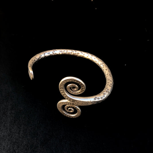 Hammered Hilltribe Silver Cuff Bracelet
