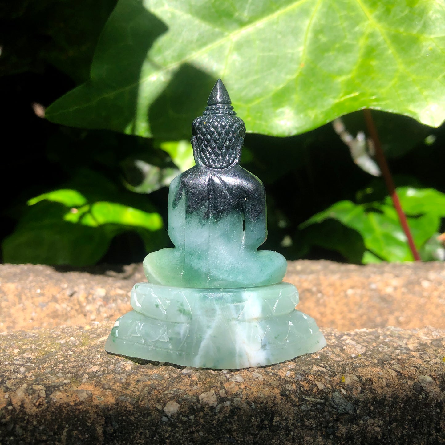 Green Jade Seated Buddha Figurine