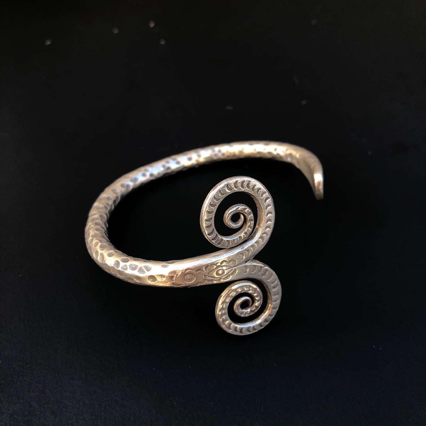 Hammered Hilltribe Silver Cuff Bracelet