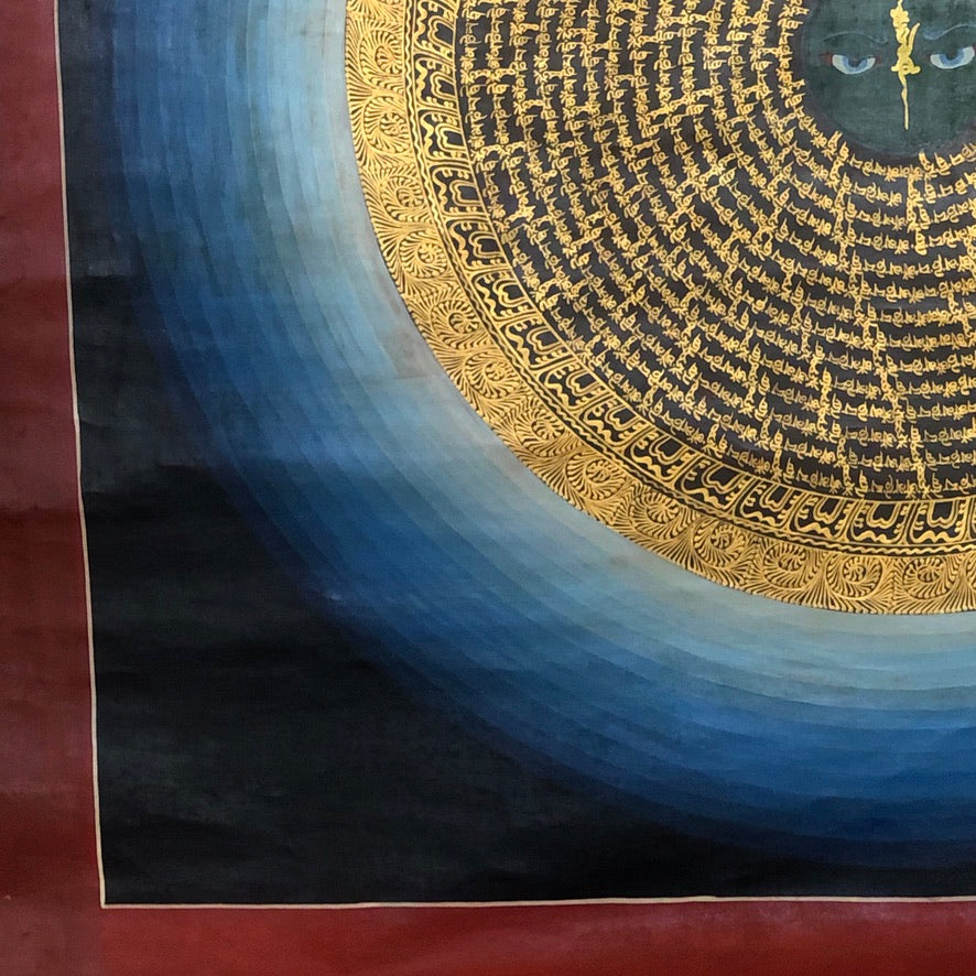 Hand Painted Om Mantra Tibetan Thangka