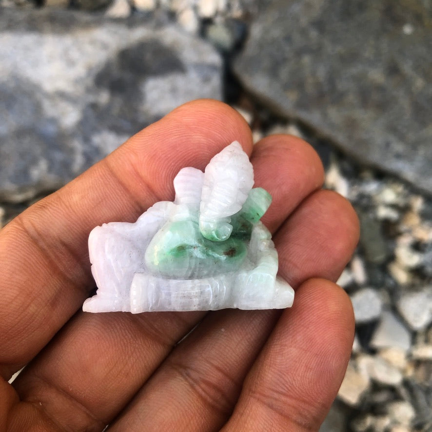 Green Jade Ganesha Figurine