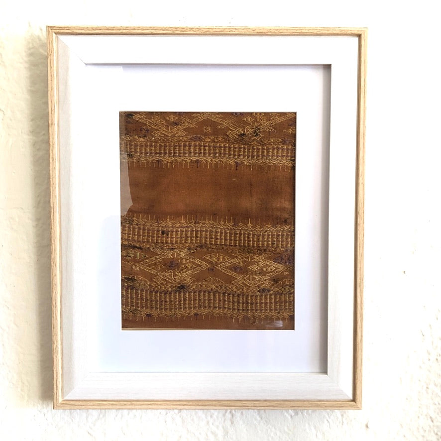 Framed Vintage Laotian Silk Weaving