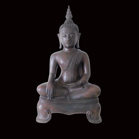 Seated Buddha In Earth Touching Dhyani Mudra Gesture