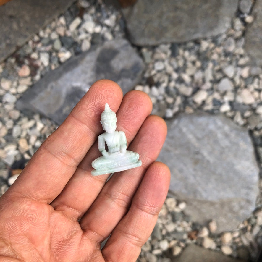 Seated Tiny Jade Buddha Figurine