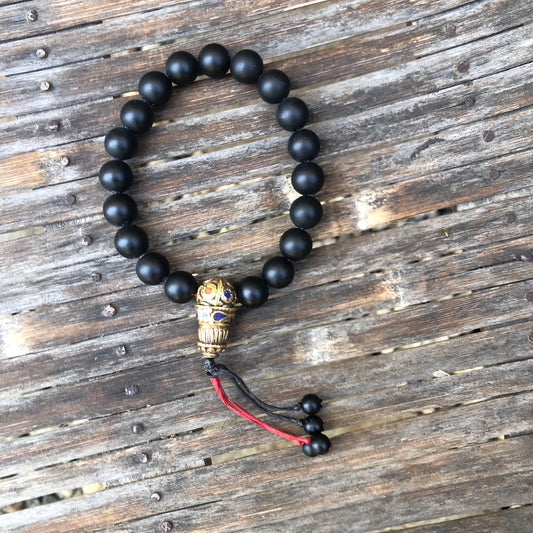 Matt Black Onyx Beaded Wrist Mala