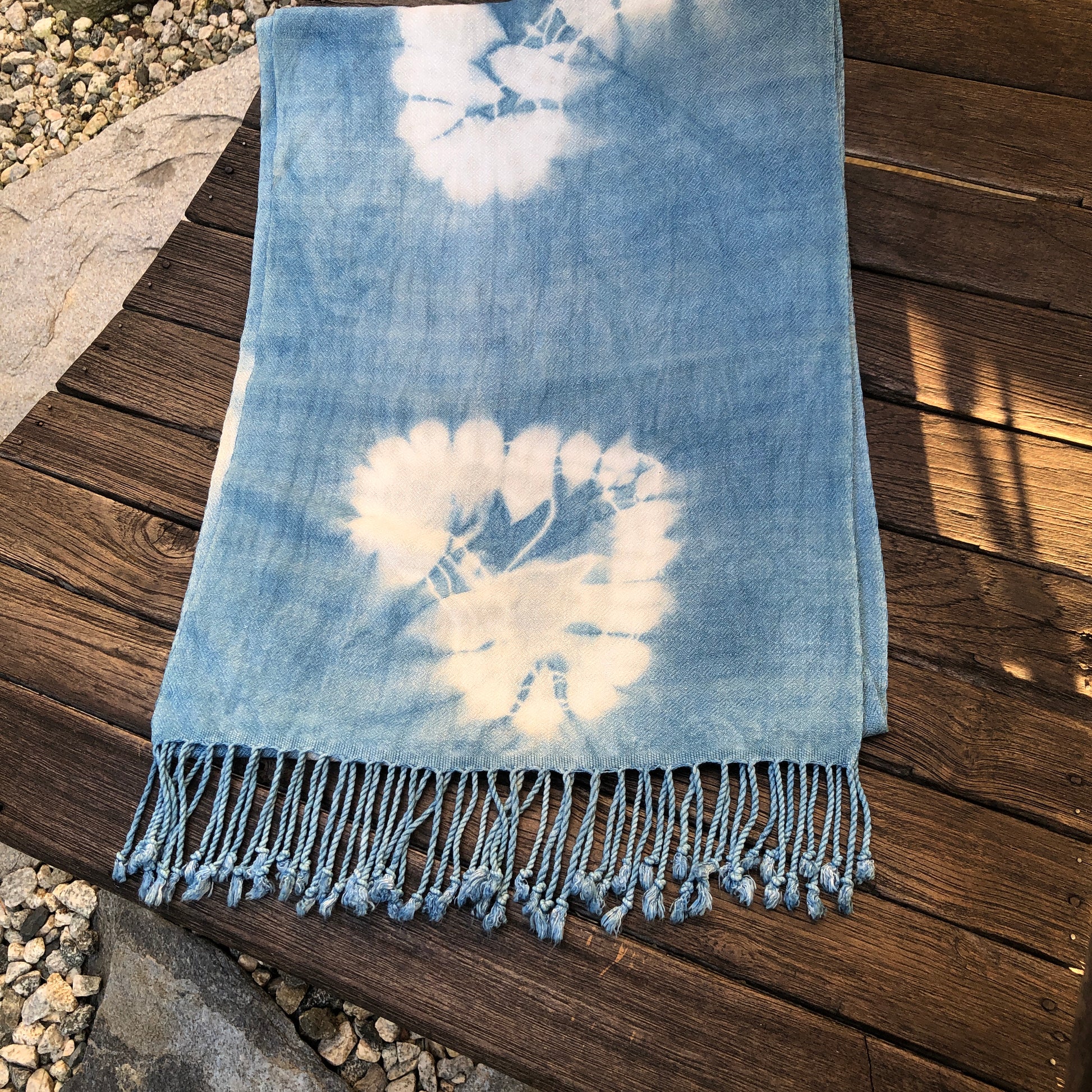 Indigo Tie Dyed Cotton Scarf - Trendivine