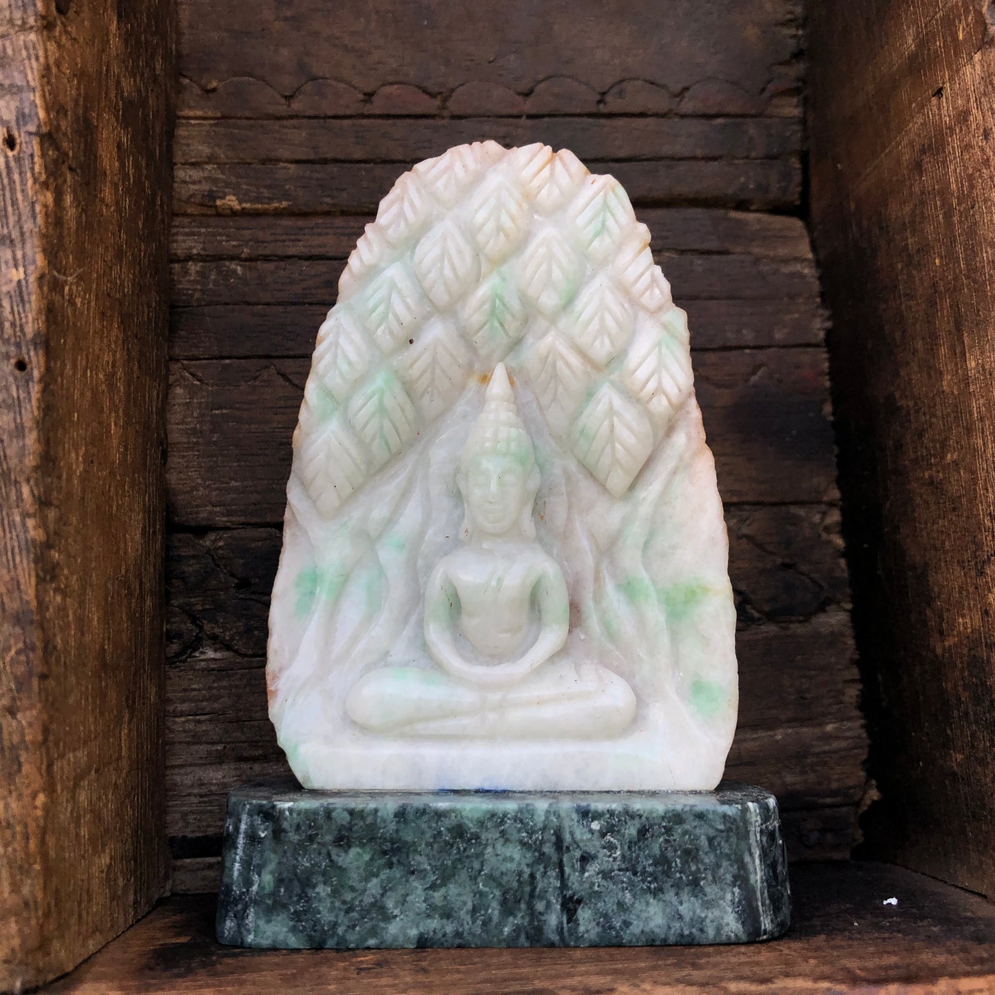 Seated Buddha Figurine In Jade