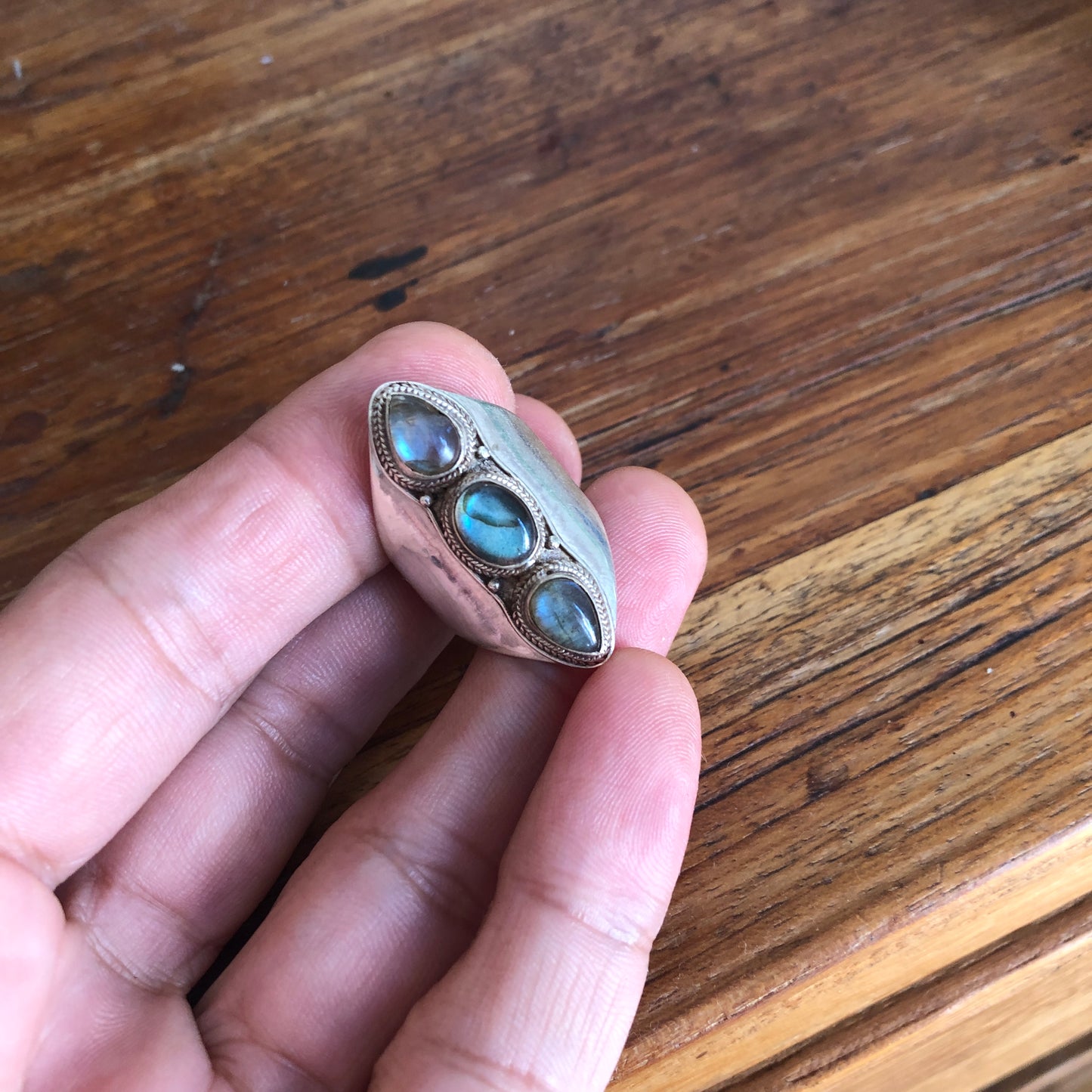 Labradorite Saddle Ring