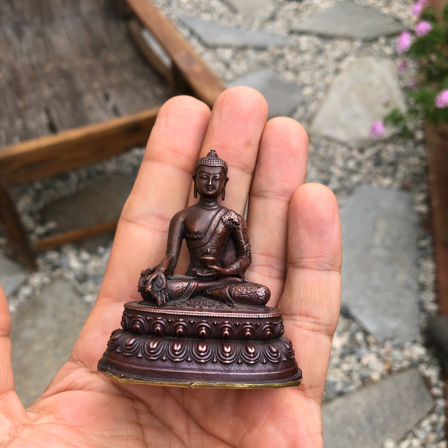 Copper Medicine Buddha Figurine