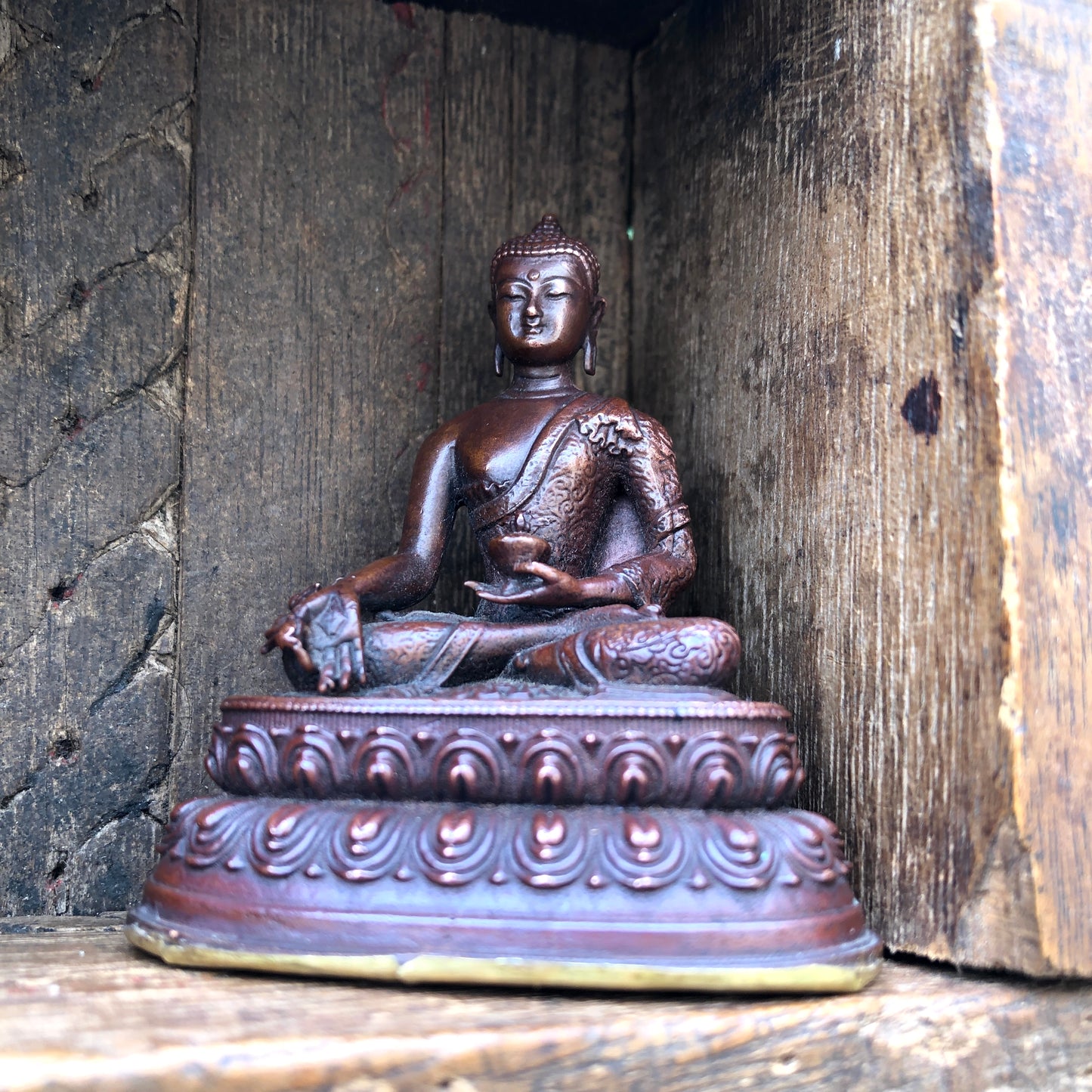 Copper Medicine Buddha Figurine