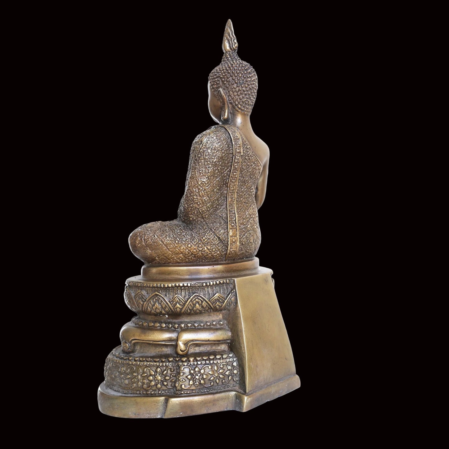 Buddha Seated on Throne in Dhyana Mudra of Meditation