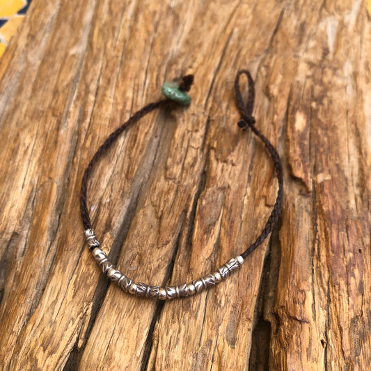 Hilltribe Silver Turquoise Adjustable Bracelet