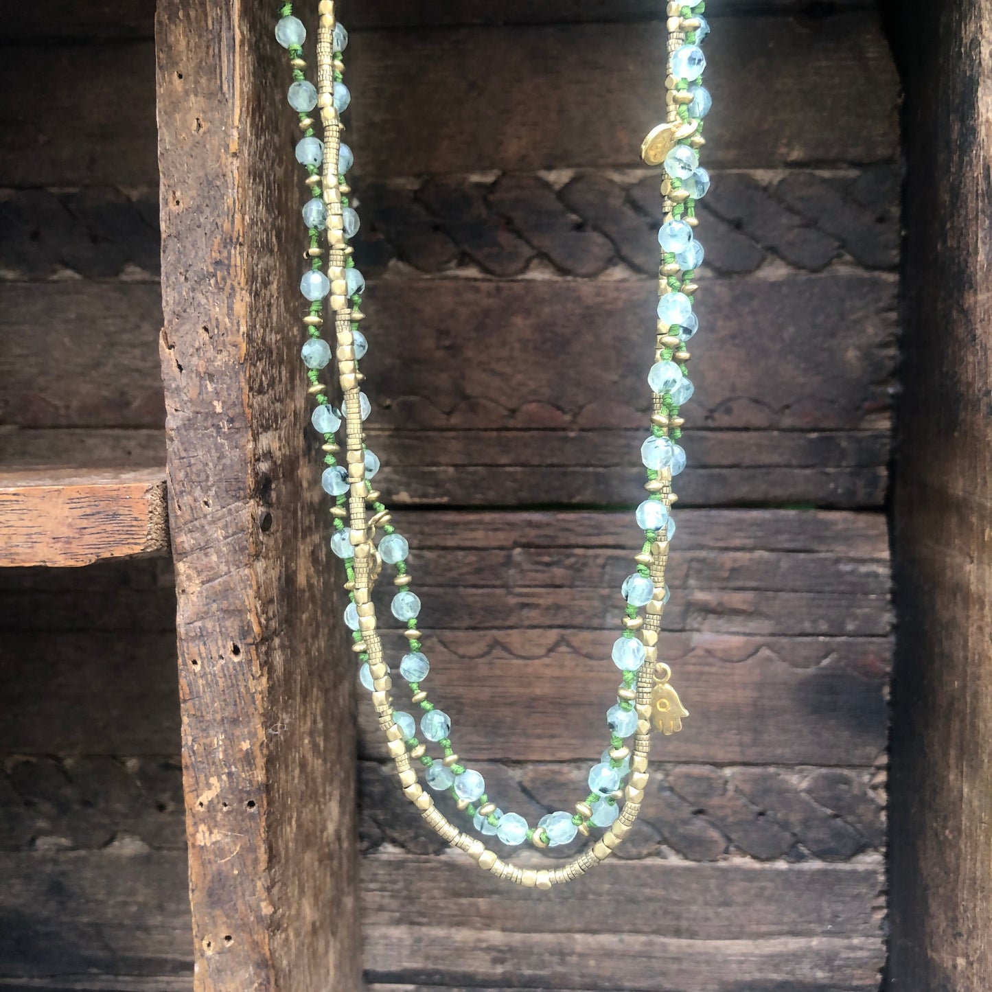 Multi Strand Prehnite Necklace