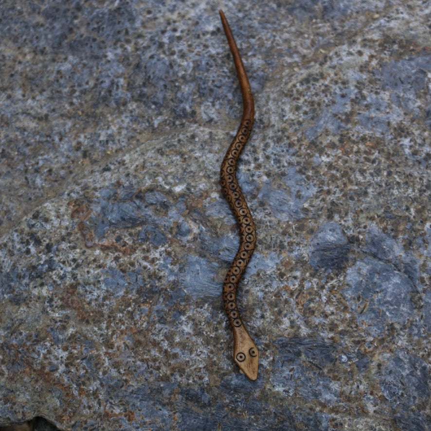  Carved Snake Hair Pin