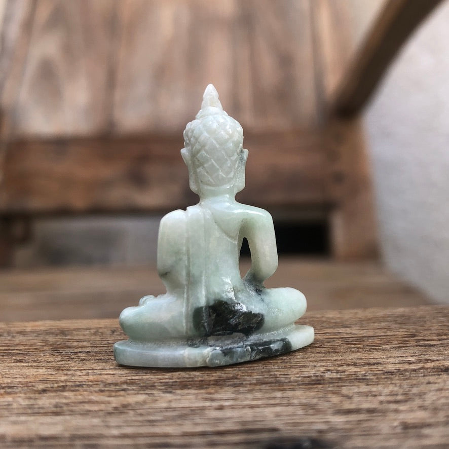 Seated Tiny Jade Buddha Figurine