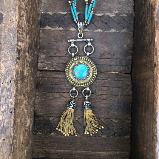 Turquoise Medallion Necklace