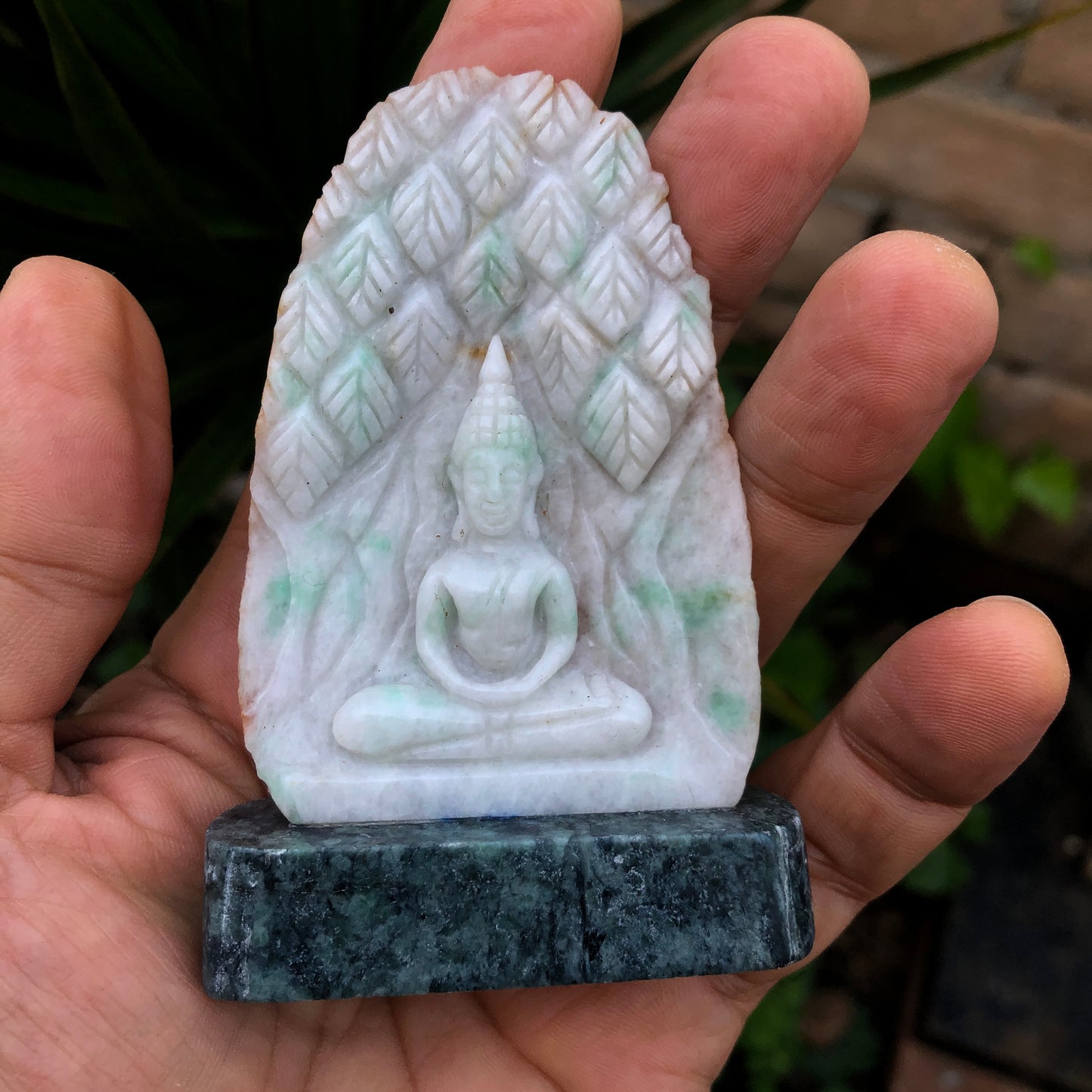 Seated Buddha Figurine In Jade