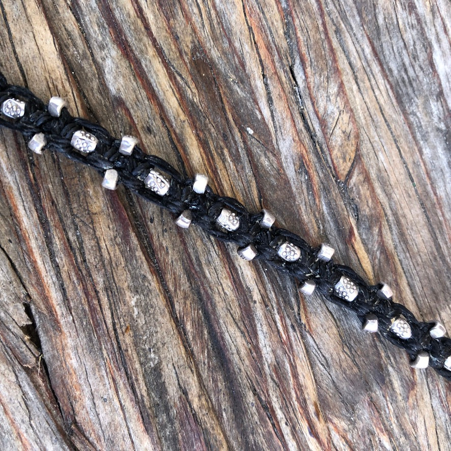 Braided Hilltribe Silver Beaded Bracelet