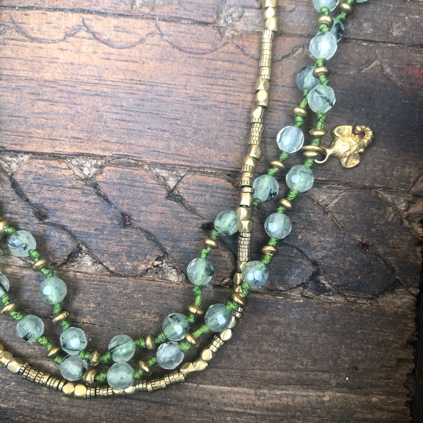 Multi Strand Prehnite Necklace