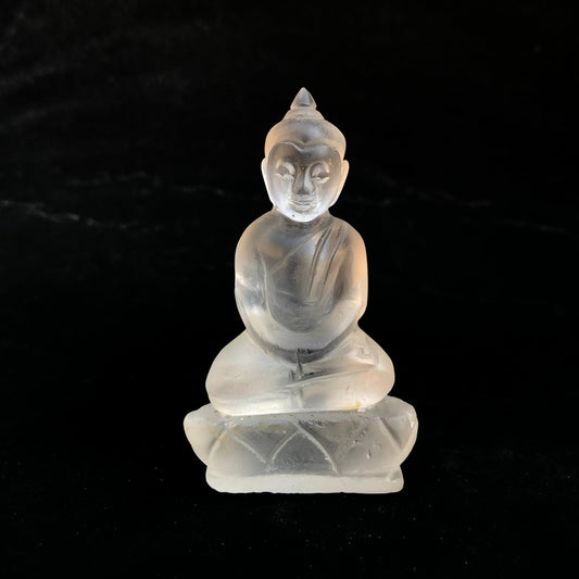 clar quartz Buddha figurine