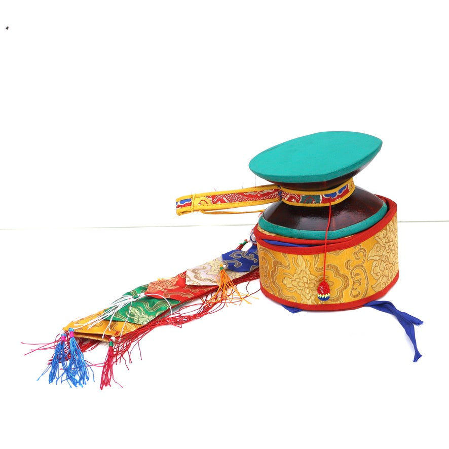 Spiritual Tantric Buddhist Tibetan Ritual Religious Ceremonial Chod Drum with Cove