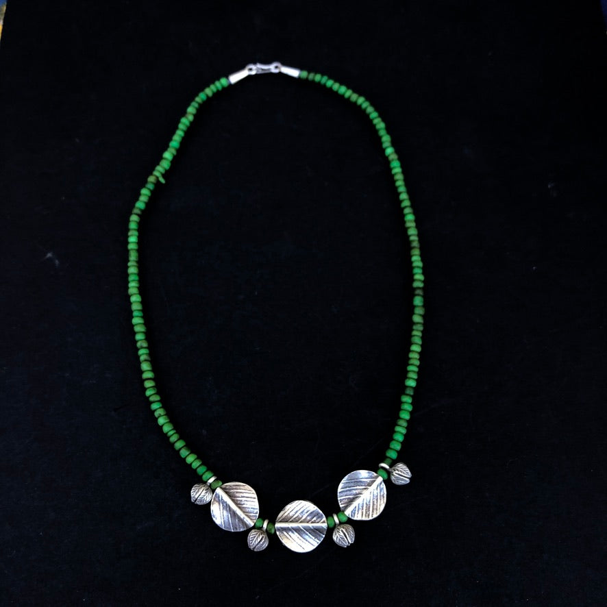 Hill Tribe Silver Glass Beaded Necklace