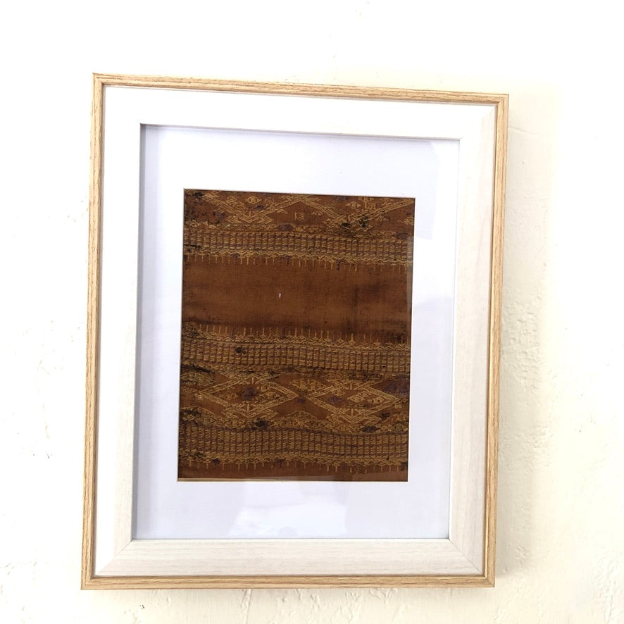 Framed Vintage Laotian Silk Weaving