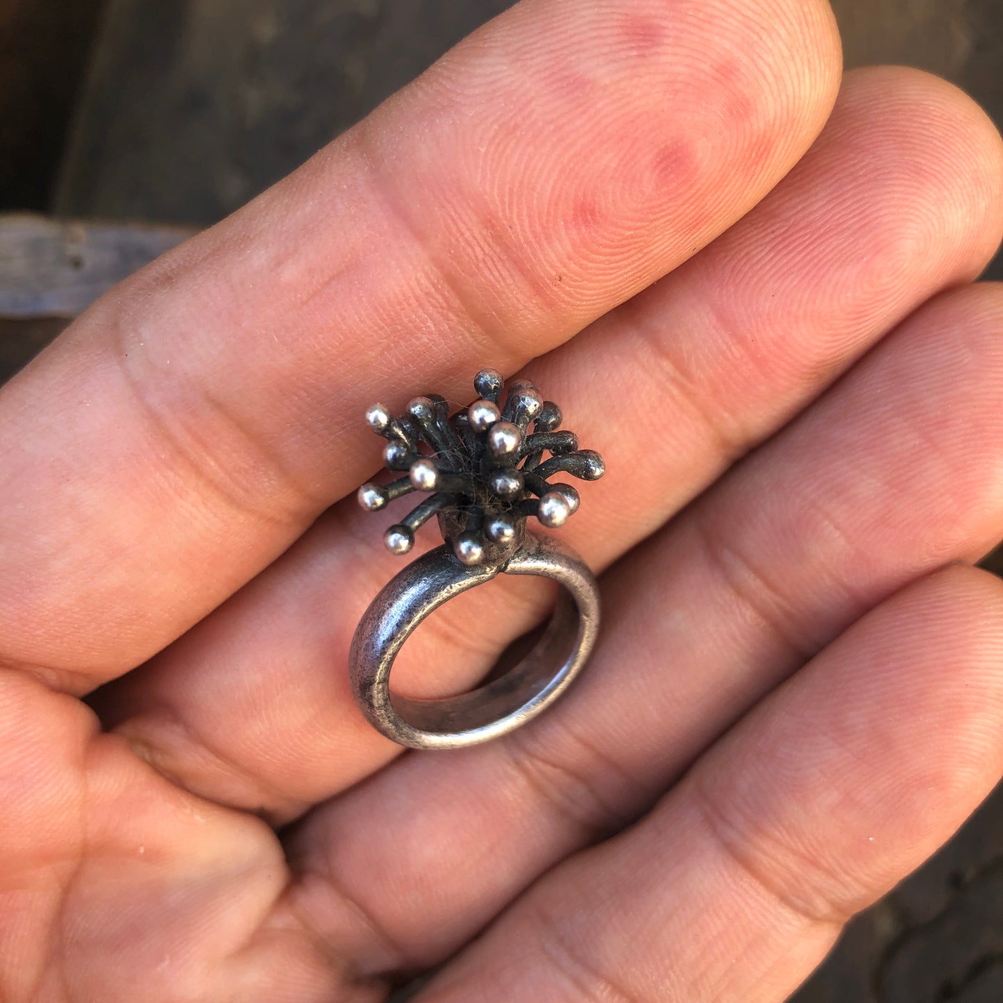 Sea Urchin Silver Ring