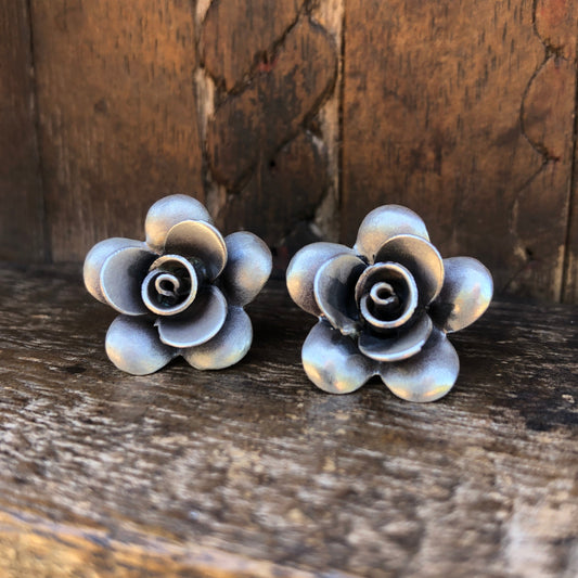 Hilltribe Silver Flower Bud Stud Earrings