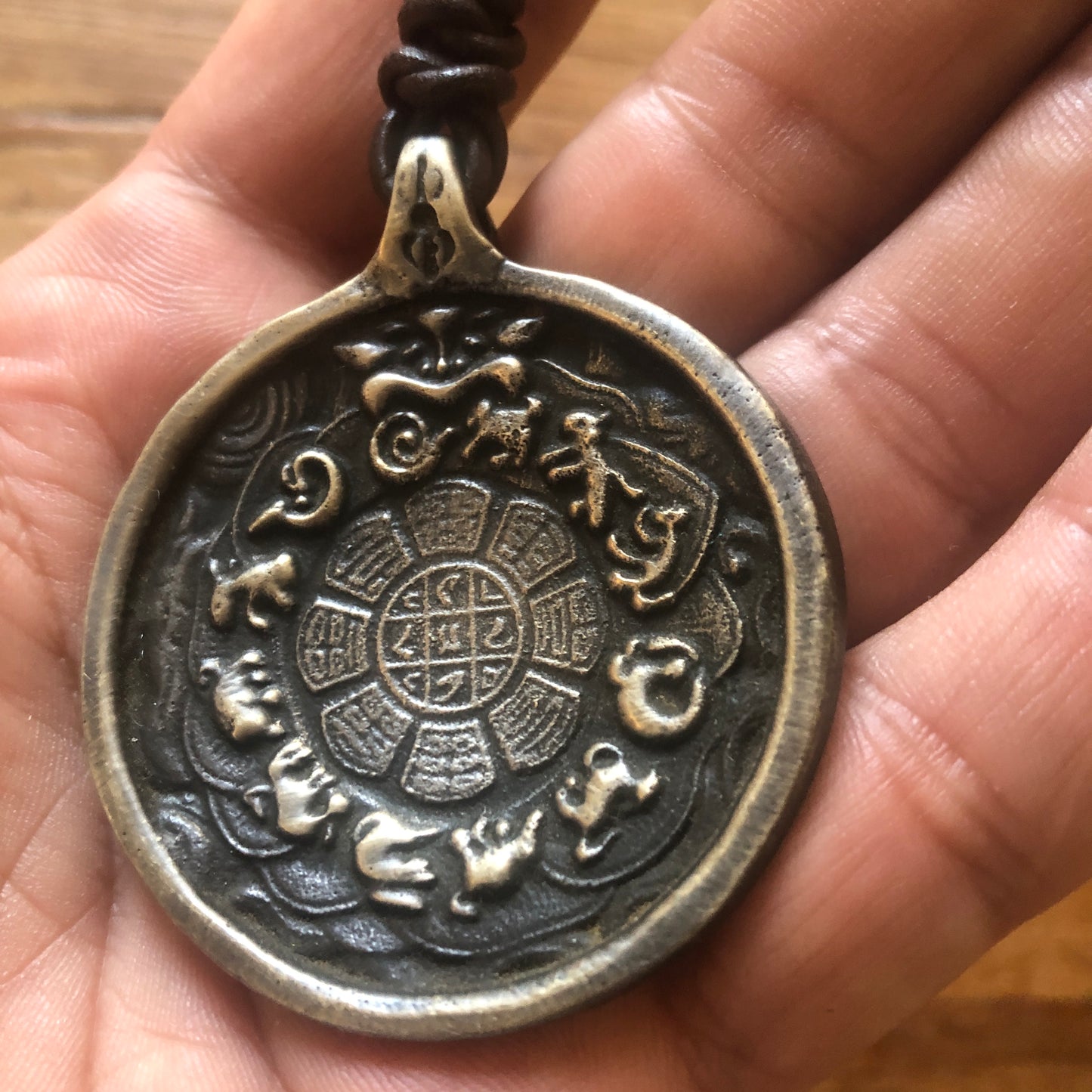 Tibetan Buddhist Astrology Badge,12 zodiac Melong Mirror