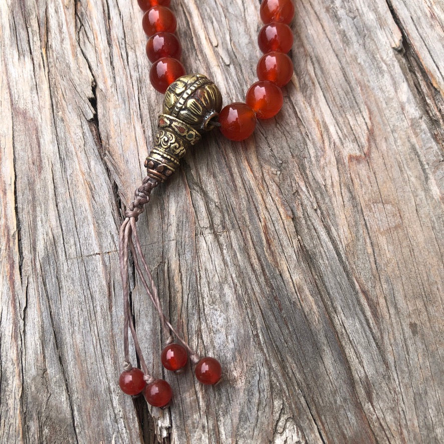 Carnelian Bead 108 Count Prayer Mala