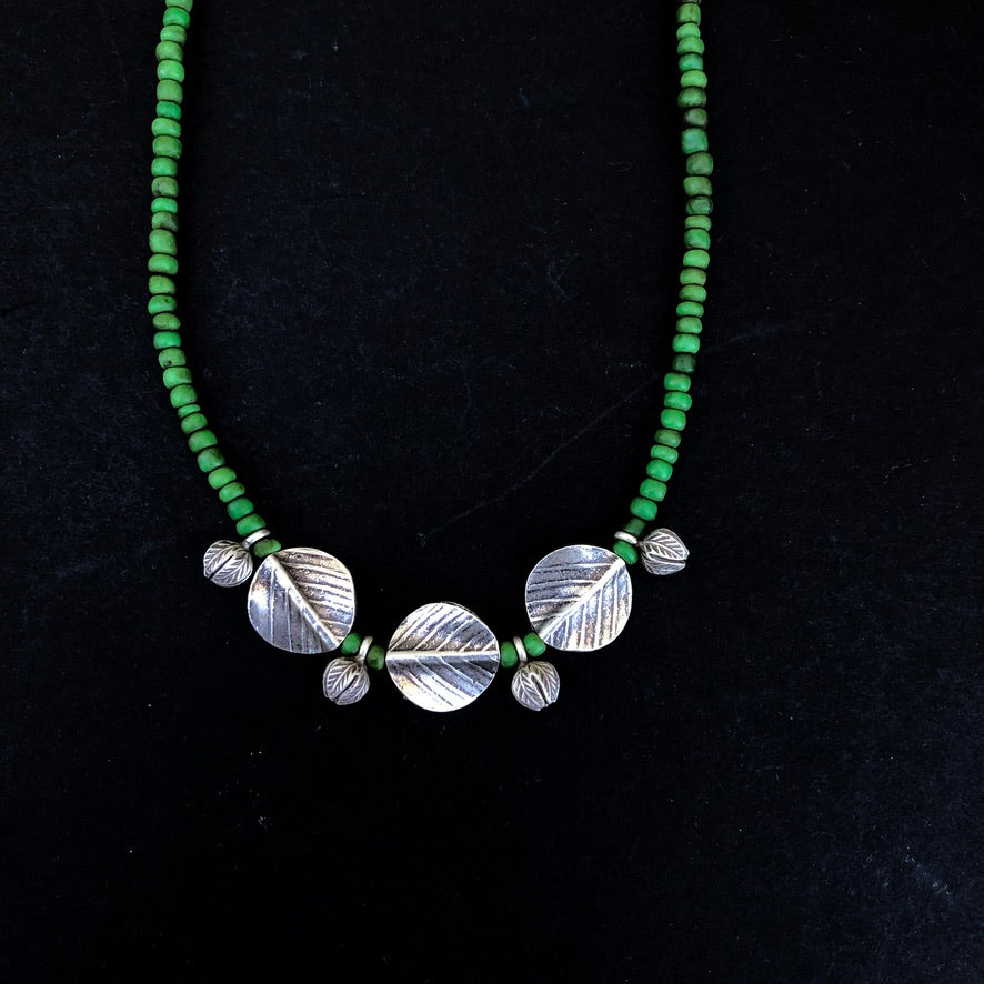 Hill Tribe Silver Glass Beaded Necklace