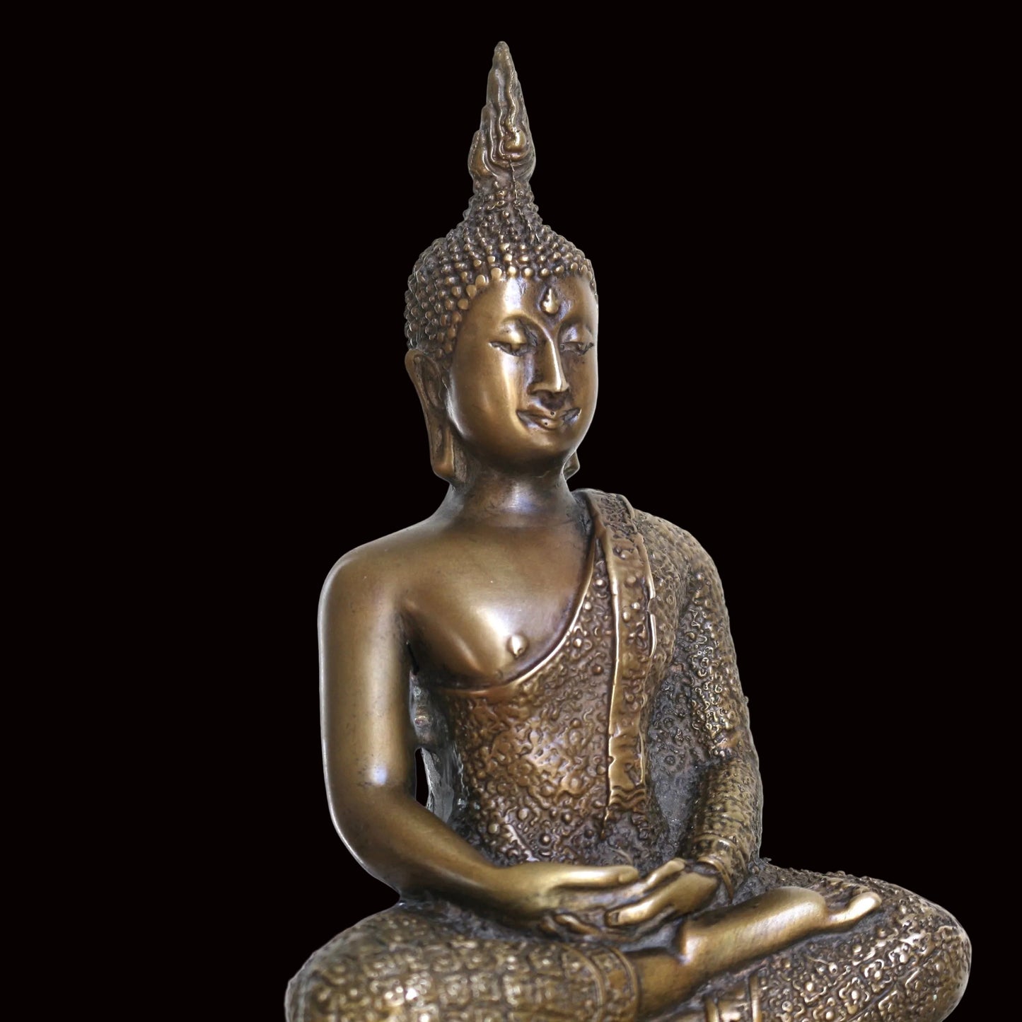 Buddha Seated on Throne in Dhyana Mudra of Meditation