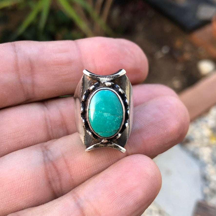 Tibetan Turquoise Saddle Ring