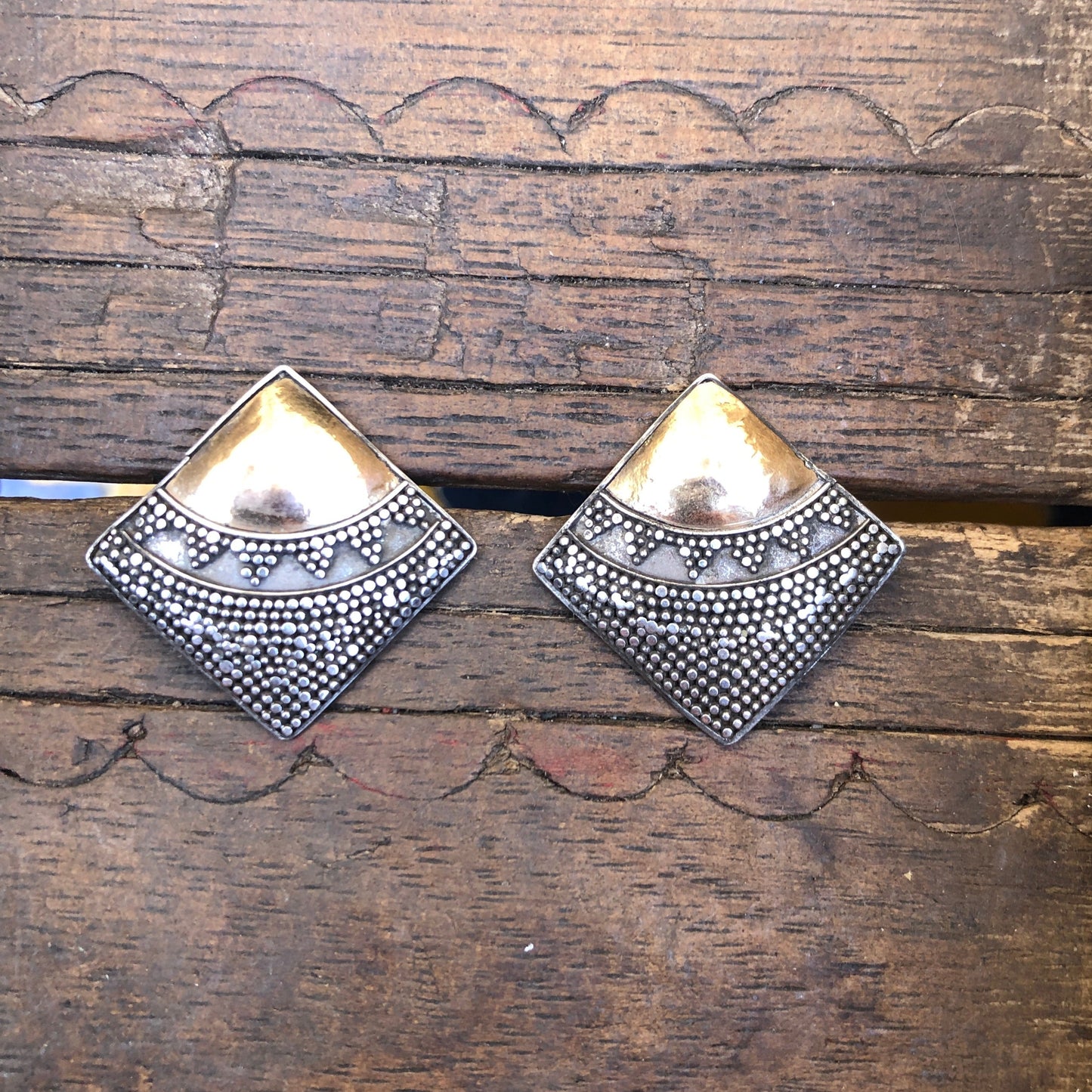 Vintage Granulated Stud Earrings