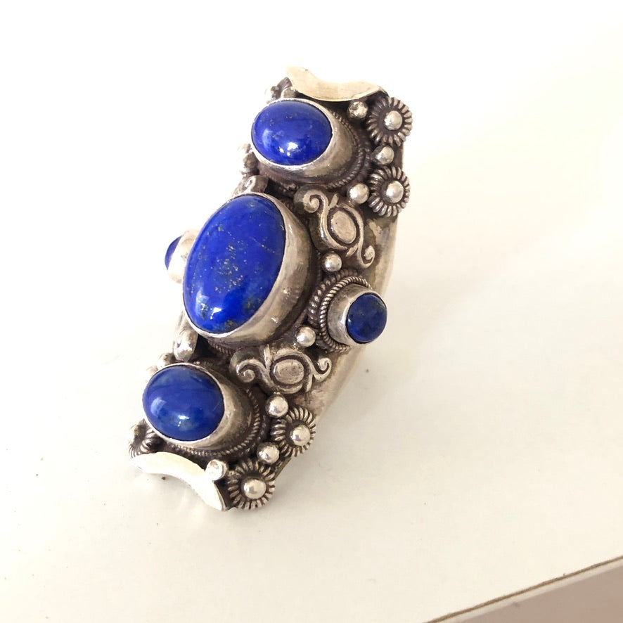 Lapis Tibetan Saddle Ring