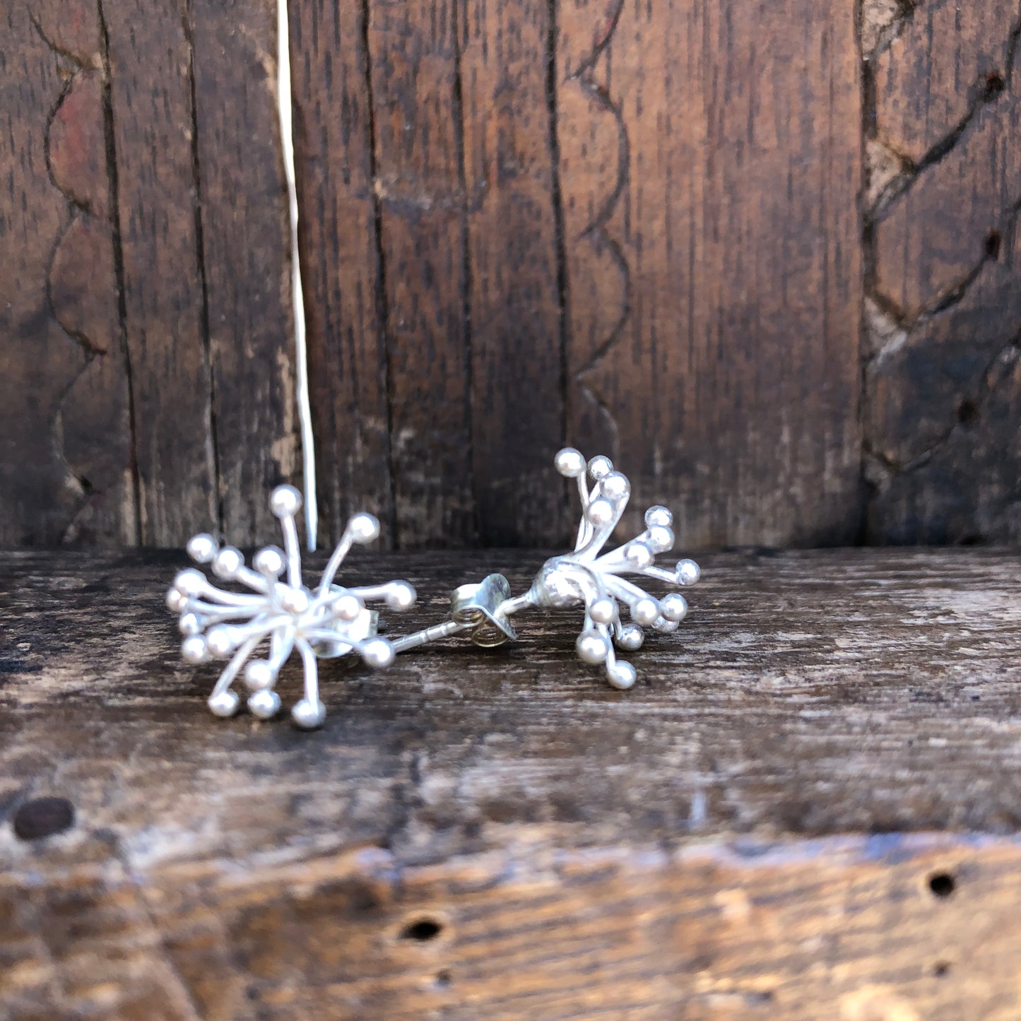 Silver Sea Urchin Stud Earrings