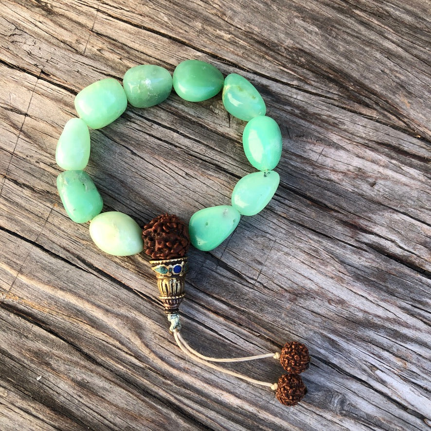 Chrysoprase Beaded Wrist Mala