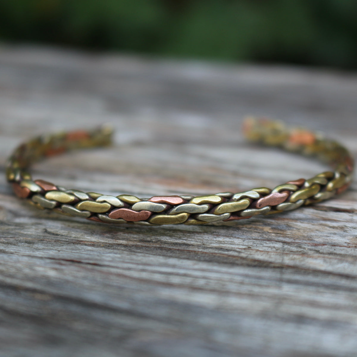 Braided Three Metal Bracelet