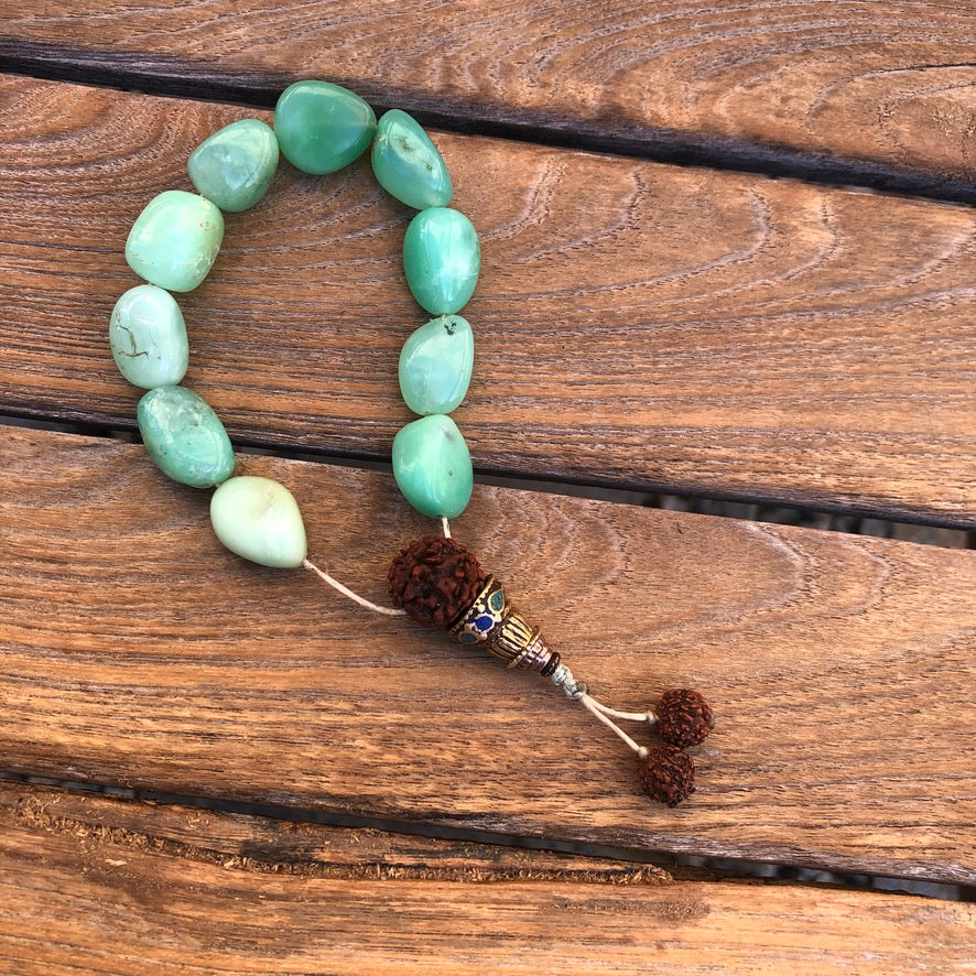 Chrysoprase Beaded Wrist Mala