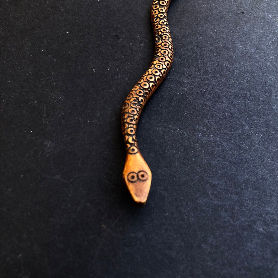  Carved Snake Hair Pin